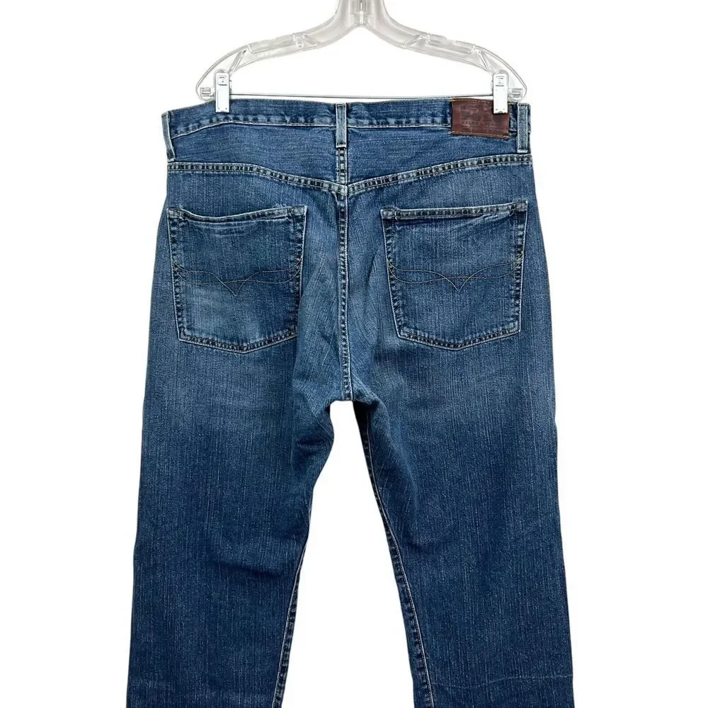 Polo Ralph Lauren Mens Denim Jeans Straight Leg 5 Pocket Zip Fly Blue Sz W36*